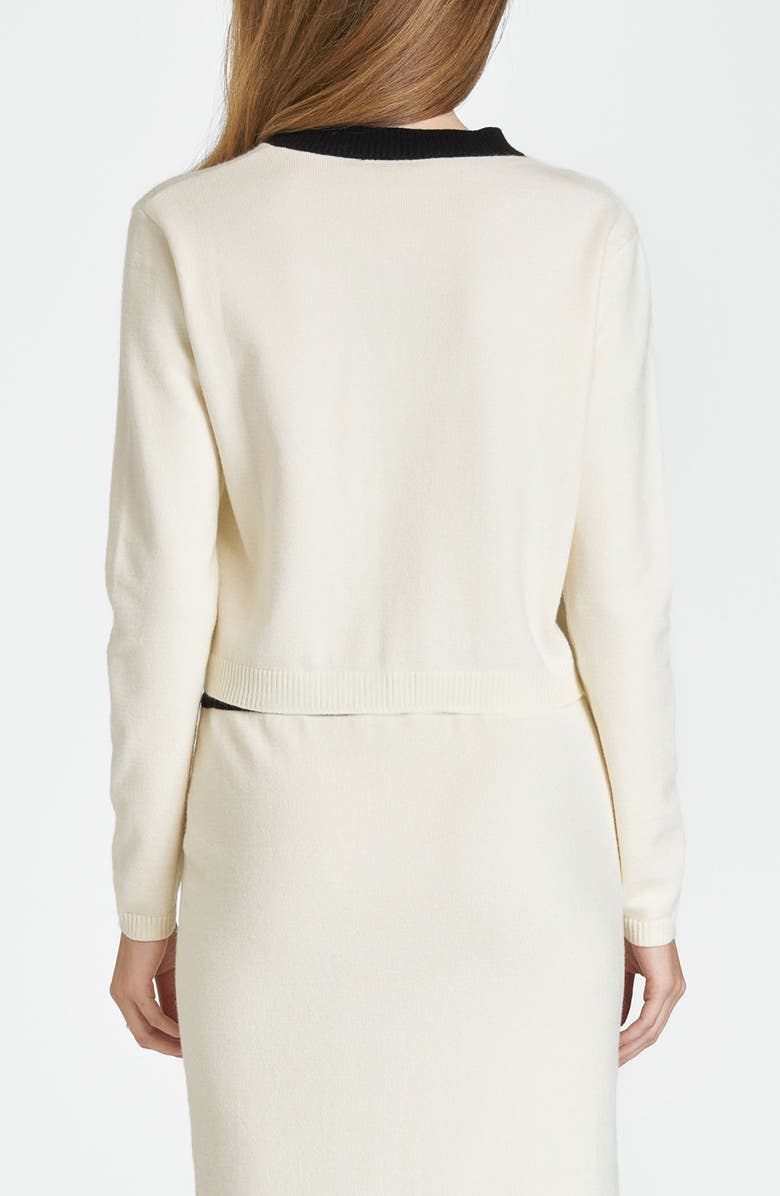 WAYF Catherine Contrast Trim Cardigan, Alternate, color, Cream Black