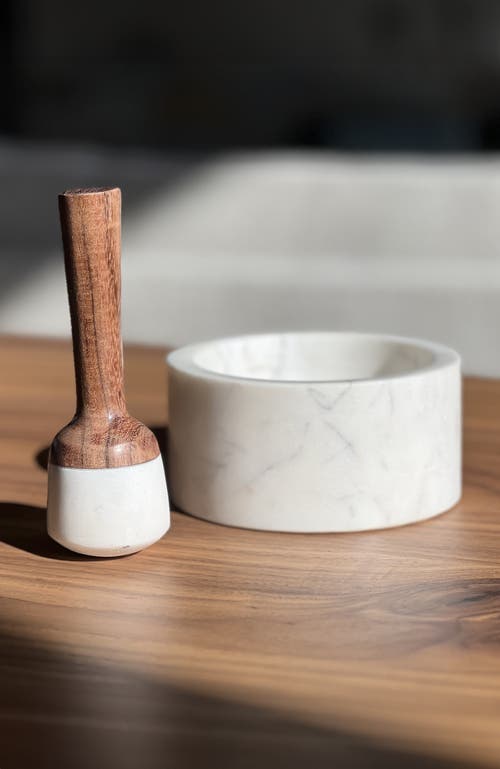 Verve Culture Marble Mortar And Pestle In White