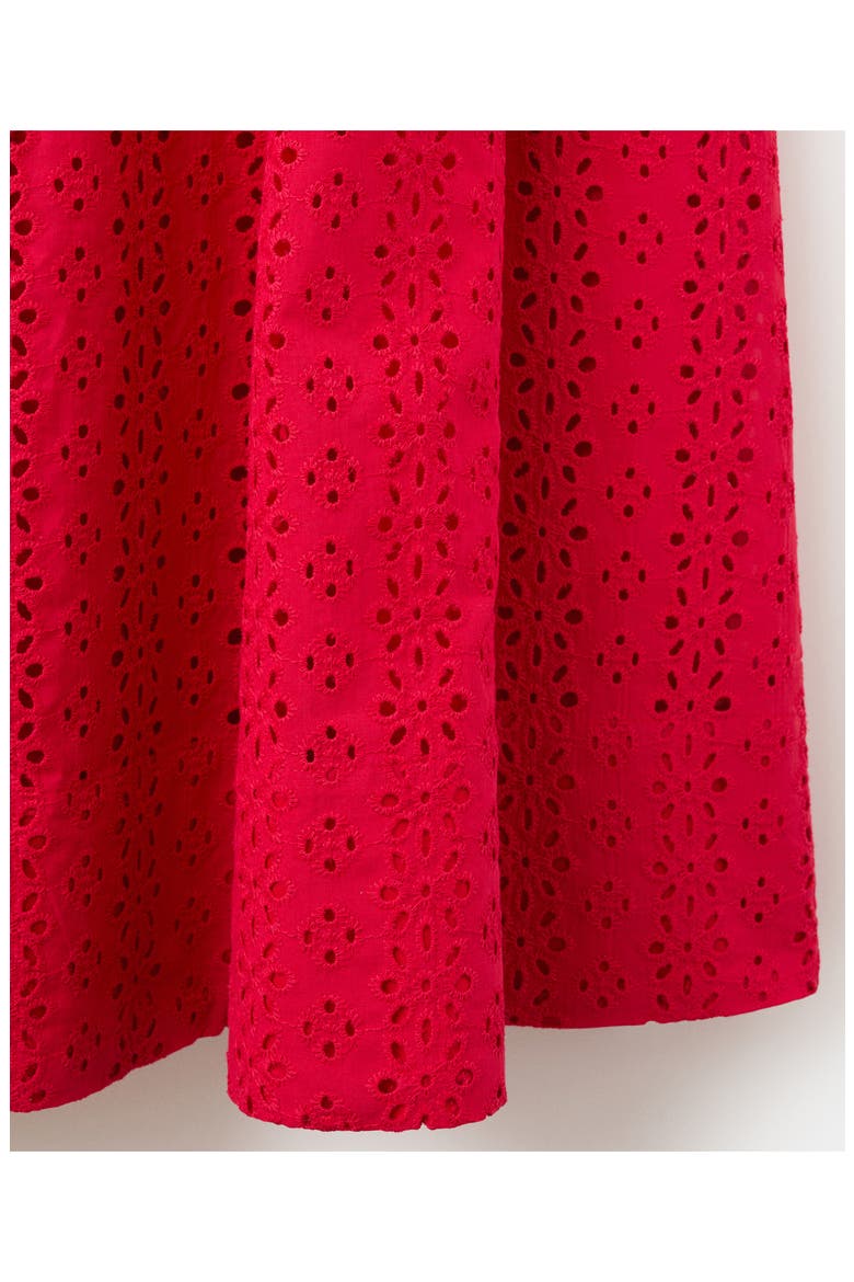 Square Neck Cotton Eyelet Dress, Alternate, color, RED