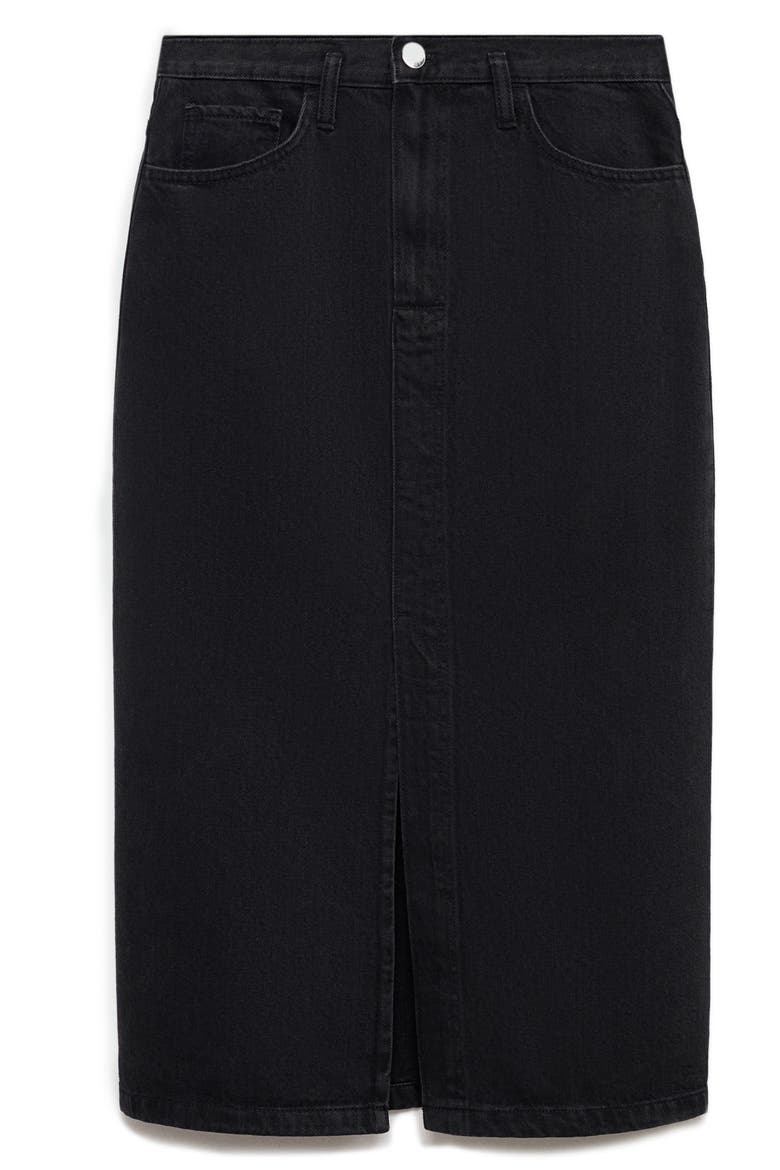 Denim Midi Skirt, Alternate, color, BLACK DENIM