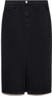 MANGO Denim Midi Skirt