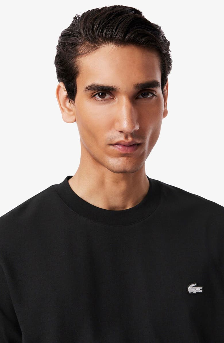 Lacoste Crewneck Cotton T-Shirt, Alternate, color, Black