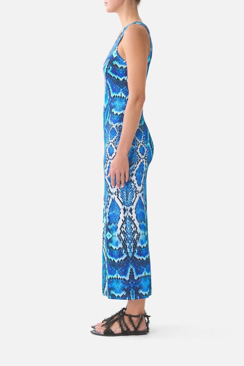 Jersey Scoop Neck Tank Dress, Alternate, color, The Sapphire Serpent