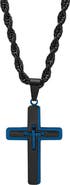 STEELTIME Men's Two Tone Cross Pendant Necklace