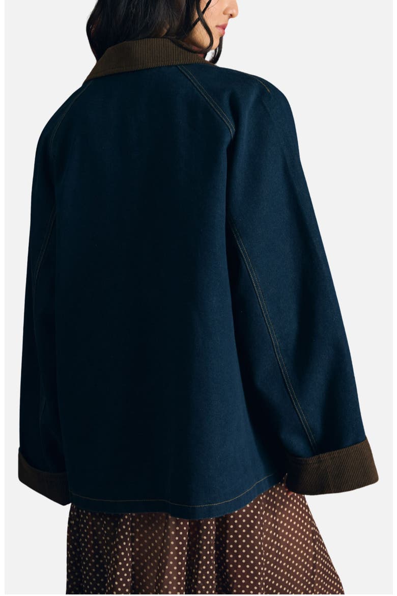 Corduroy Collar Denim Jacket, Alternate, color, DENIM