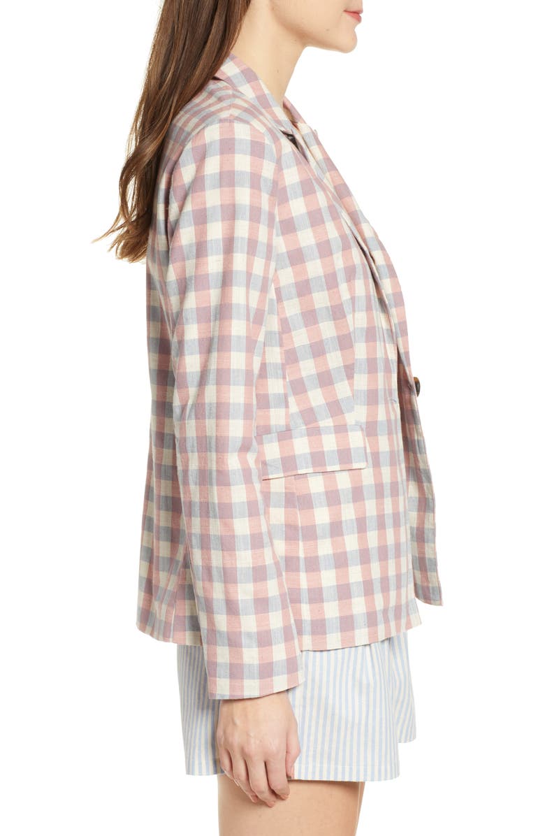 English Factory Gingham Check Blazer, Alternate, color, 