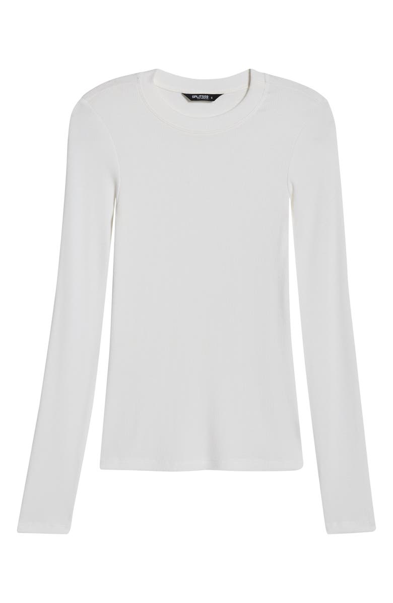 SPLITS59 Louise Rib Long Sleeve T-Shirt, Alternate, color, White