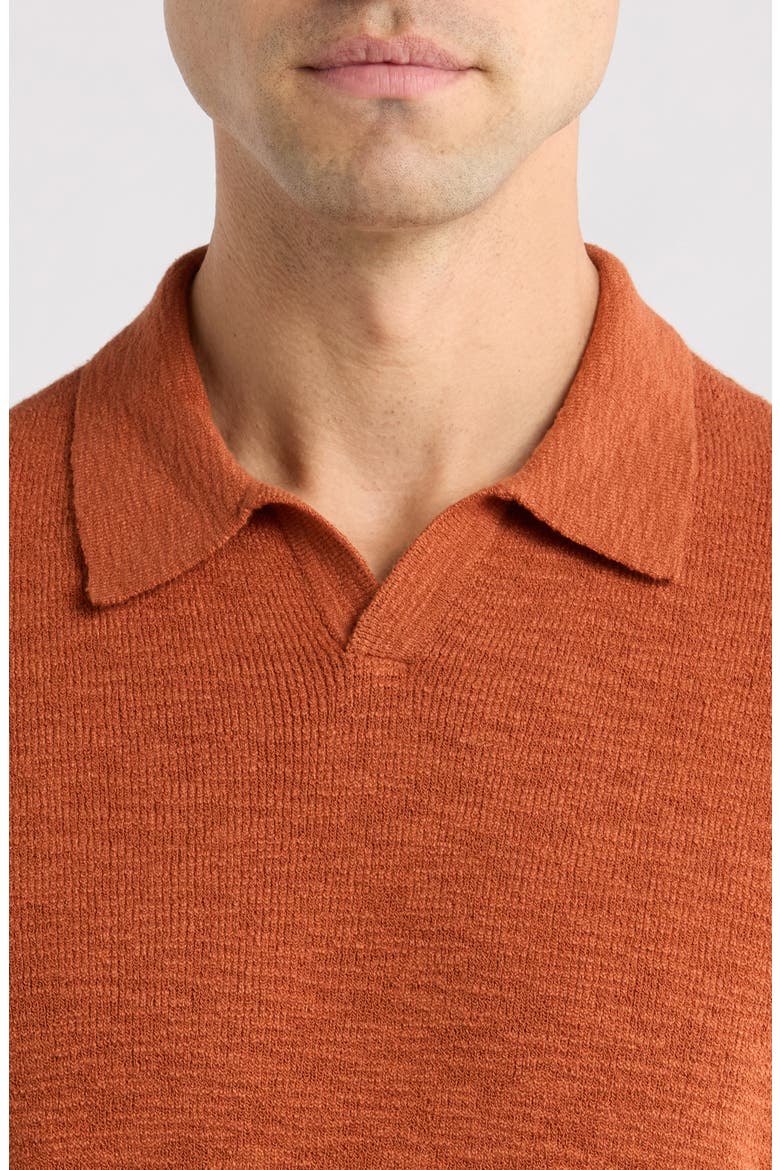 Santa Cruz Johnny Collar Slub Cotton Blend Polo, Alternate, color, SPICY