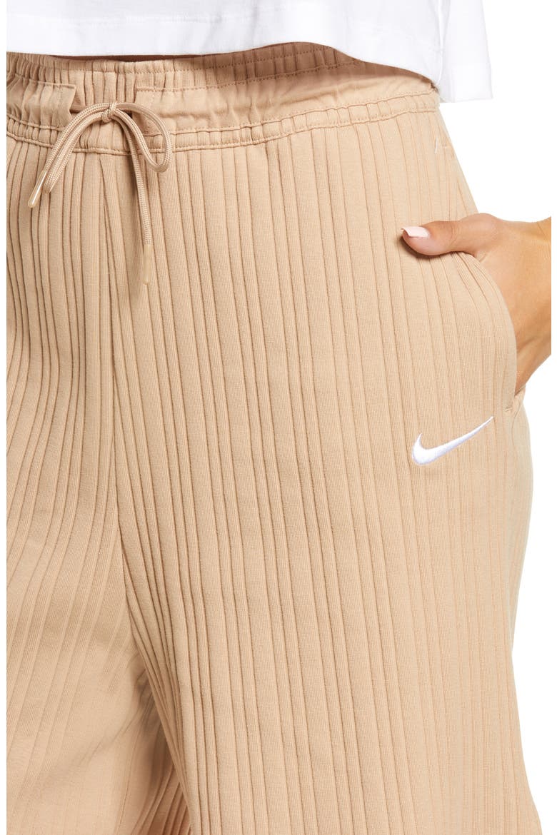 Sportswear Rib Longline Shorts, Alternate, color, HEMP/ WHITE