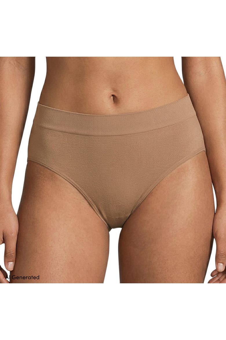 Bikini Brief Cotton Comfort Seamless Basics 3 Pack Panties, Alternate, color, Clay Bisque Pk