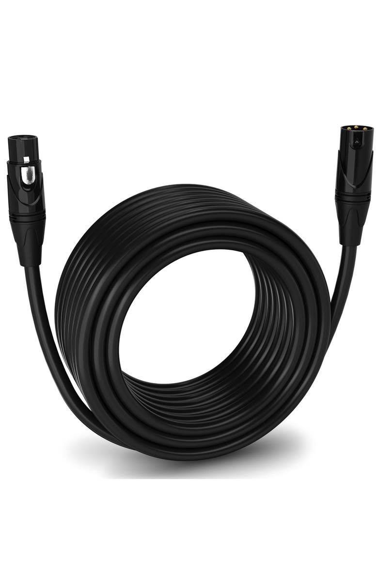 Lyxpro 75 ft Balanced XLR Cable, Male to Female, 3 Pin Microphone Cable, Main, color, Black