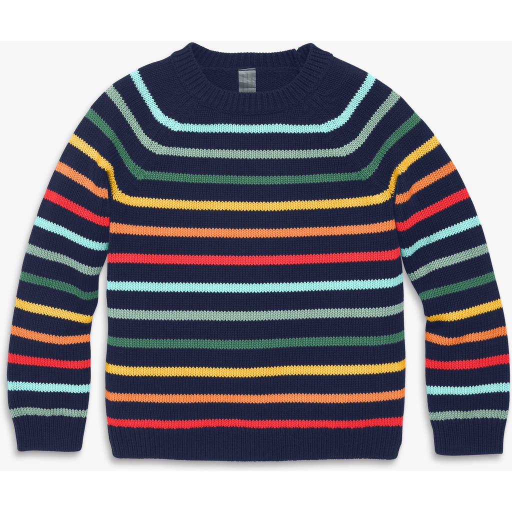 Primary Kids Crewneck Stripe Sweater In Blue