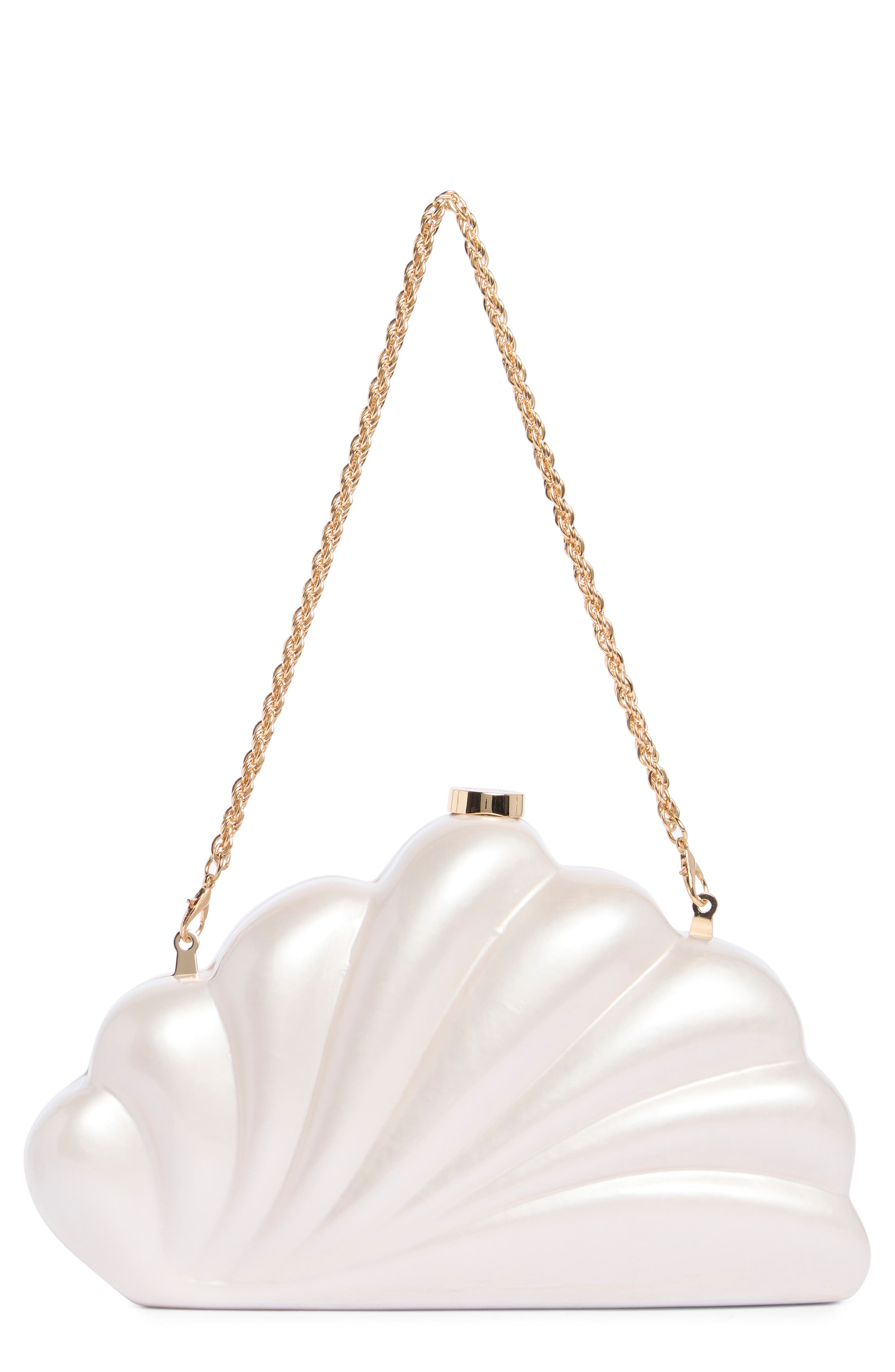 Millie Acrylic Clutch, Main, color, CREAM PEARL