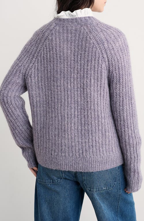 Seasalt Cornwall Sand Thistle Wool & Mohair Blend Cardigan In Purple