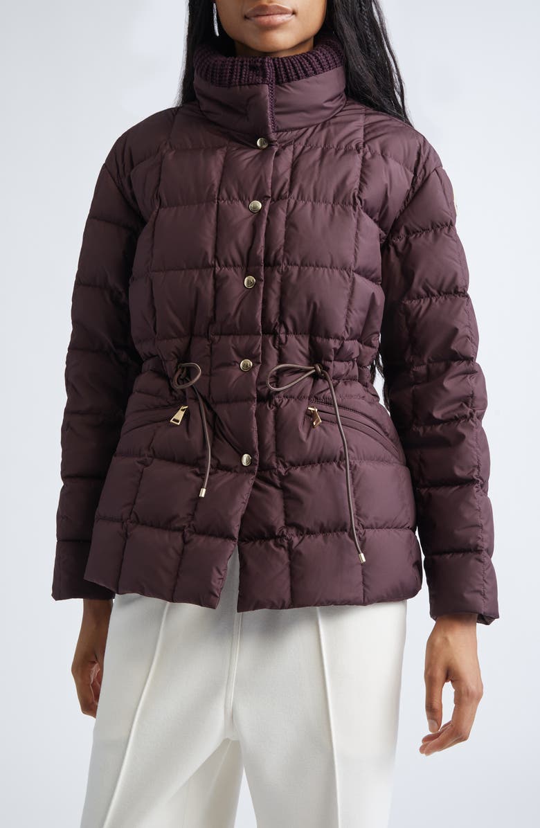 Moncler Antigone Box Quilted Down Jacket, Main, color, Dark Mahogany