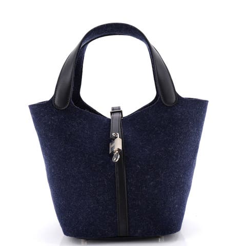 Picotin Lock Bag Felt with Leather MM