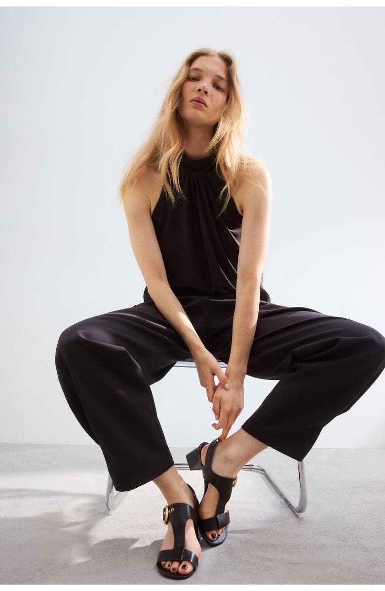 H&M Block-heeled Sandals, Alternate, color, Dark Brown