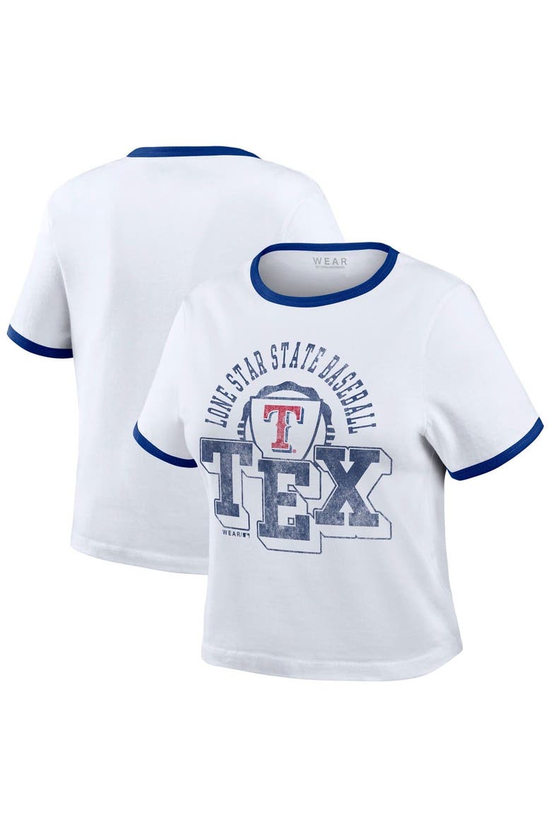 Women's WEAR by Erin Andrews  White Texas Rangers Ringer Baby T-Shirt, Main, color, White