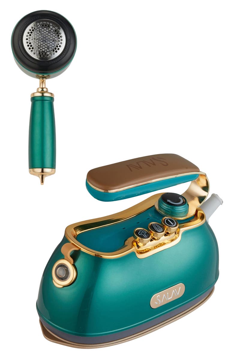 SALAV IS-900 Retro Edition Duopress Steamer Iron, Main, color, Emerald