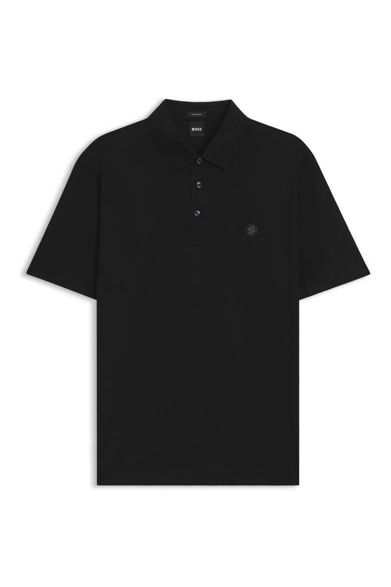Parris Solid Cotton Polo, Alternate, color, BLACK