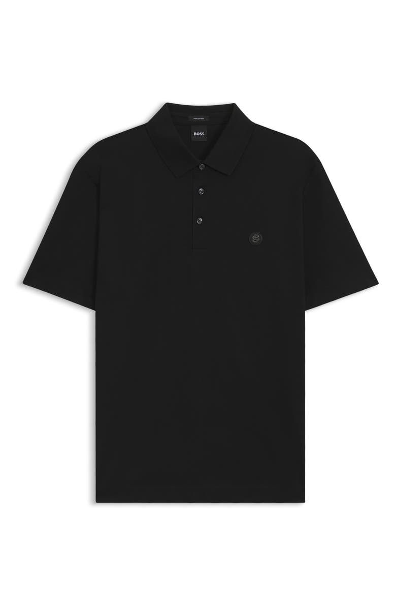 BOSS Parris Solid Cotton Polo, Alternate, color, Black