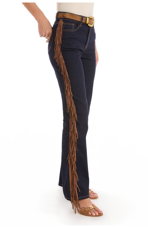 The Noli Shop Ryder Fringe Jean In Purple