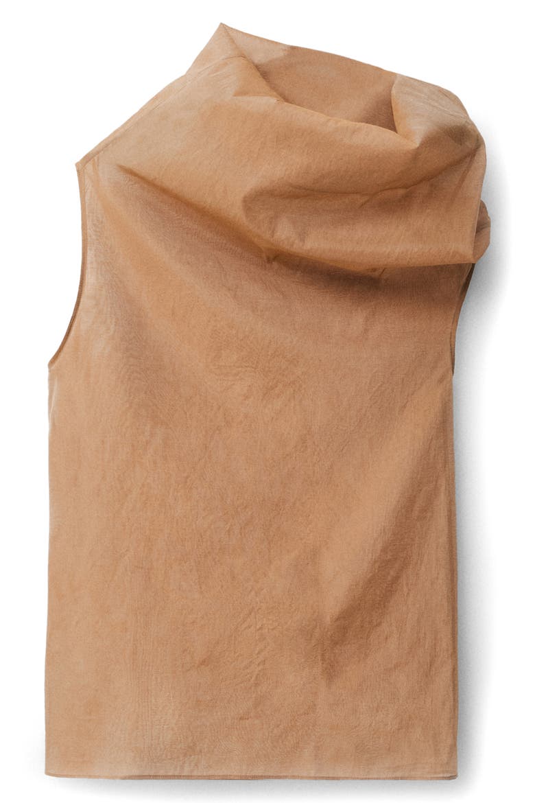 Cotton & Silk Organza Top, Alternate, color, MEDIUM BROWN