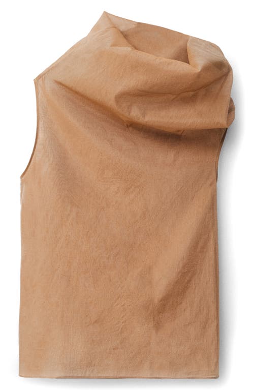 Mango Cotton & Silk Organza Top In Medium Brown
