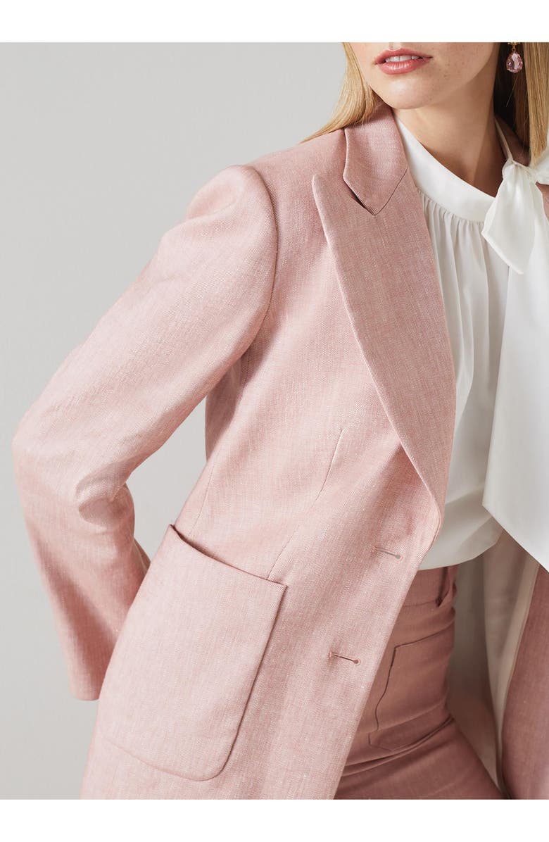 LK Bennett Avery Cotton & Linen Blazer, Alternate, color, 