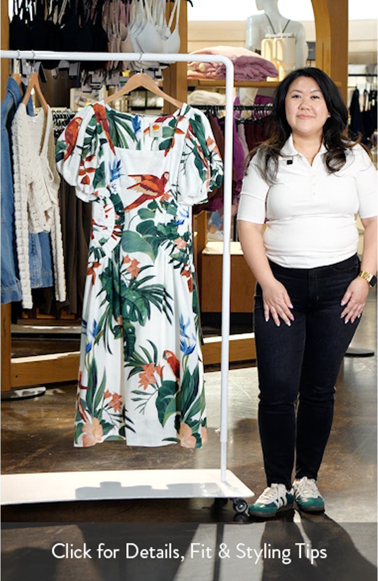 Midnight Macaw Fiesta Linen Blend Dress, sales video thumbnail