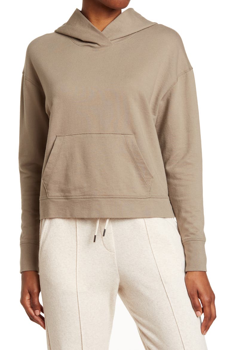 Relaxed Cropped Hoodie, Main, color, FAWN
