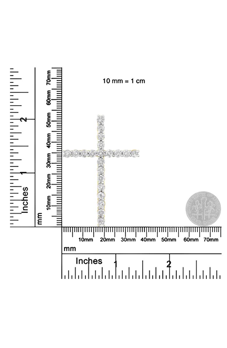 Haus of Brilliance 10K Yellow Gold Plated Silver 4.0 Cttw Diamond Cross Pendant Necklace, Alternate, color, Yellow