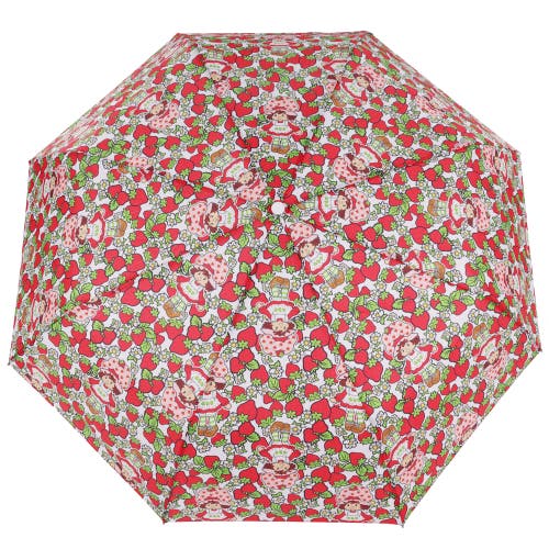 Strawberry Shortcake Toss Print Compact Umbrella In Brown