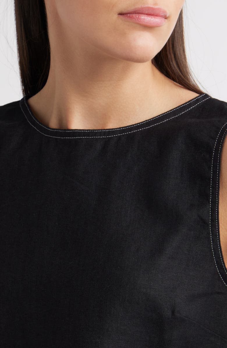 Madewell Pleated Linen Sleeveless Shell Top, Alternate, color,