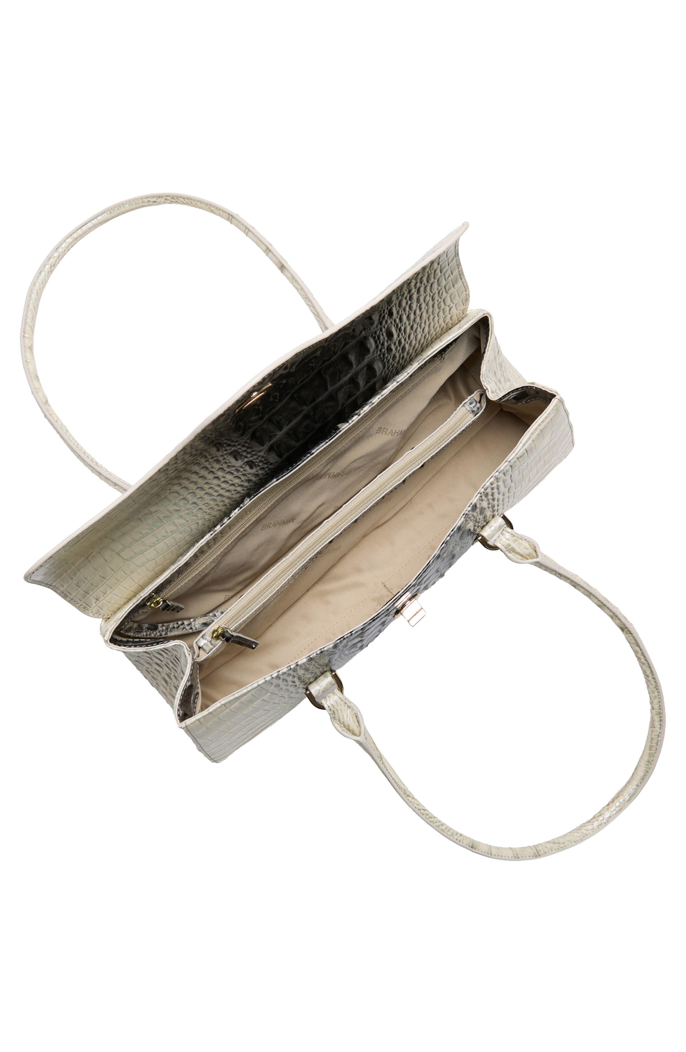 Brahmin Dayan Croc Embossed Leather Satchel, Alternate, color, Everlasting Ombre Melbourne