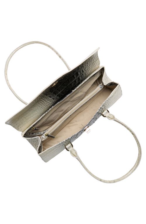 Brahmin Dayan Croc Embossed Leather Satchel In Gray