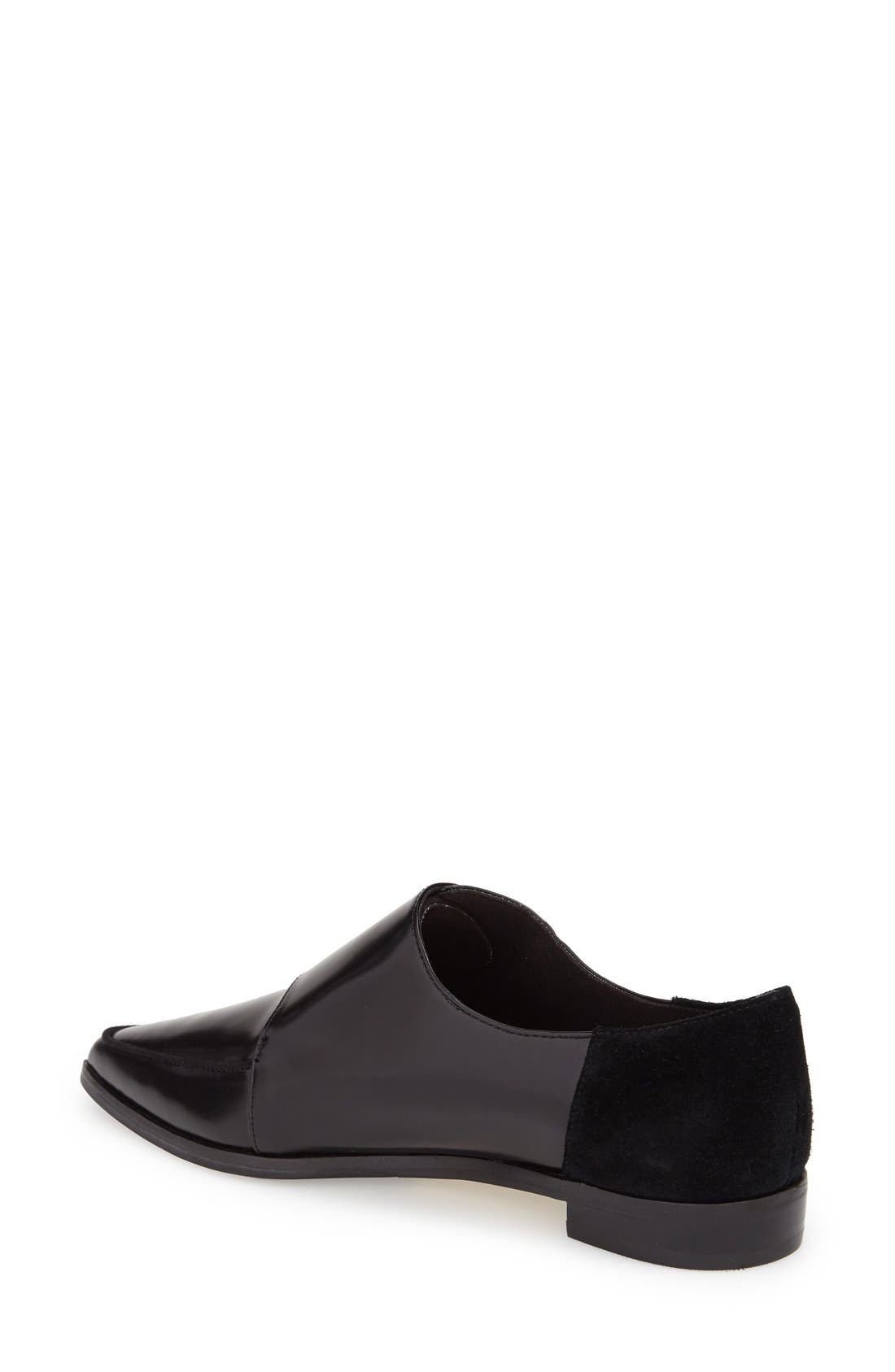 'Naoi' Double Monk Strap Shoe, Alternate, color, BLACK LEATHER