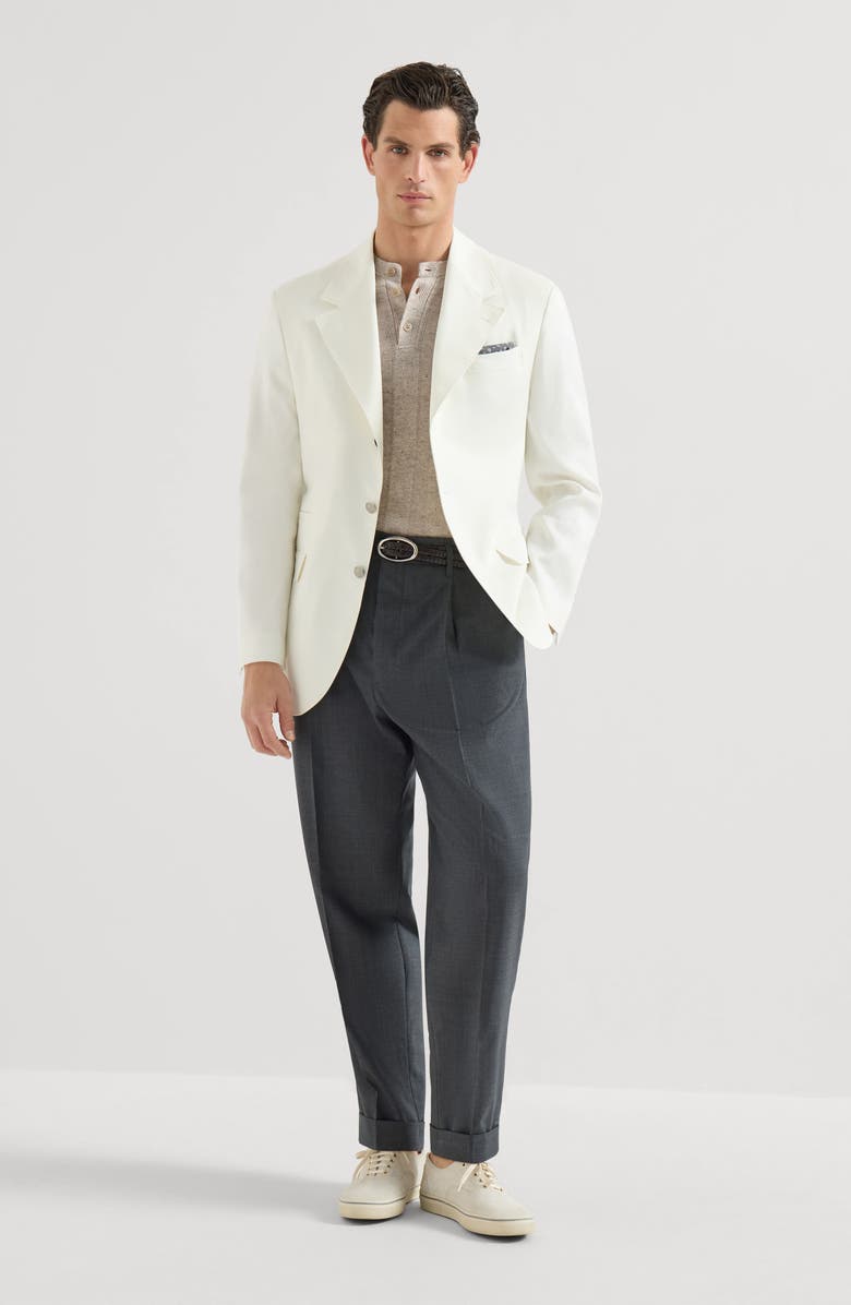 Brunello Cucinelli Henley collar T-shirt, Alternate, color, Sand