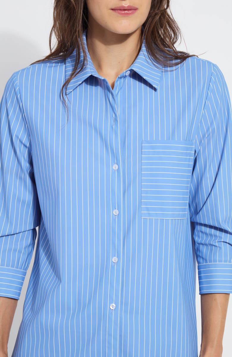 Lysse Schiffer Stripe Button-Up Shirt, Alternate, color, Fresh Chic Stripe