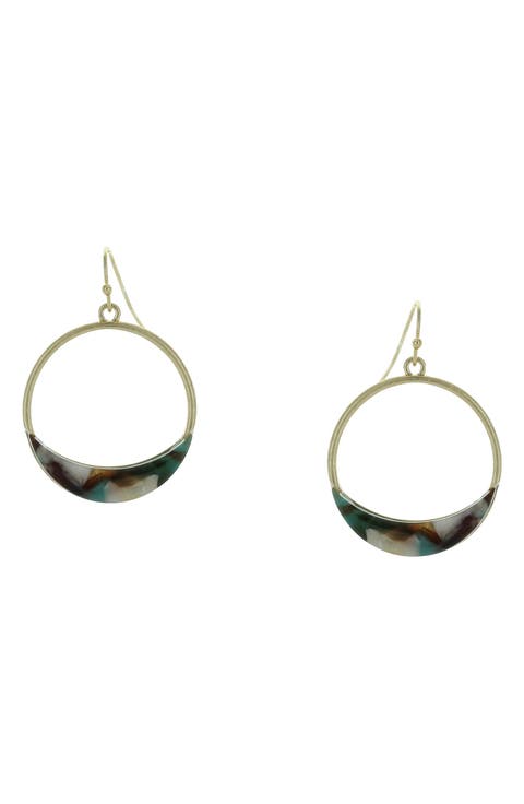 Lonnie Resin Hoop Drop Earrings