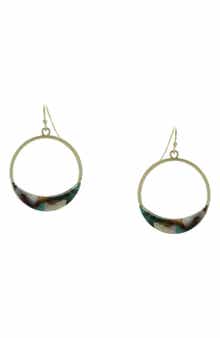 OLIVIA WELLES Lonnie Resin Hoop Drop Earrings