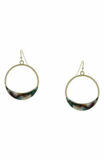 OLIVIA WELLES Lonnie Resin Hoop Drop Earrings