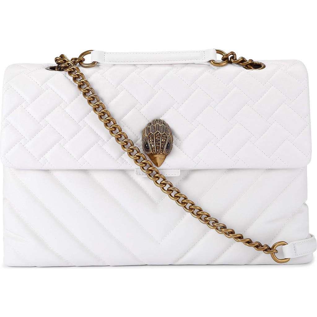 Kurt Geiger London Extra Large Kensington Leather Shoulder Bag In White