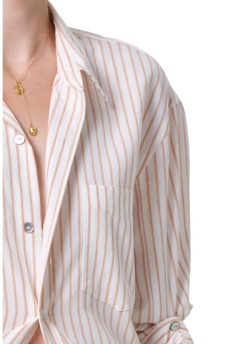 Kayla Stripe Relaxed Button-Up Shirt, Alternate, color, SHERBET STRIPE