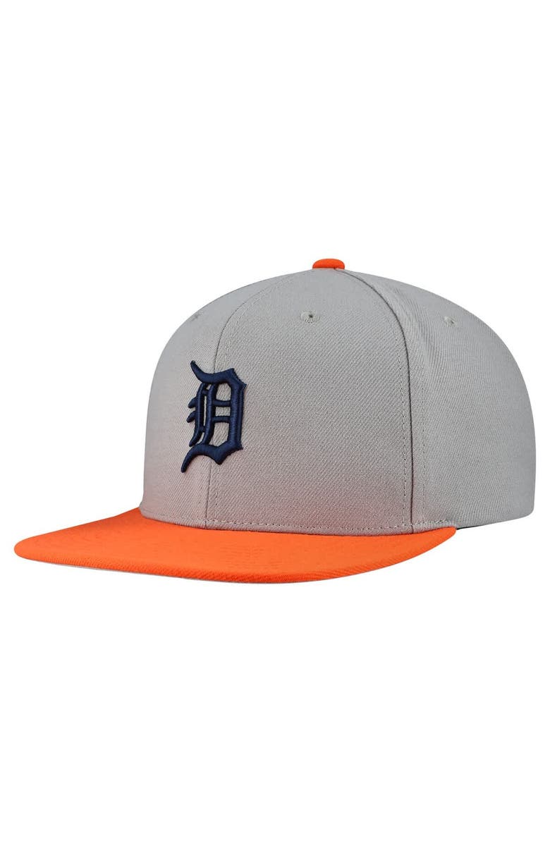 Mitchell & Ness Men's Mitchell & Ness Gray Detroit Tigers Basic Flip Snapback Hat, Main, color, Gray
