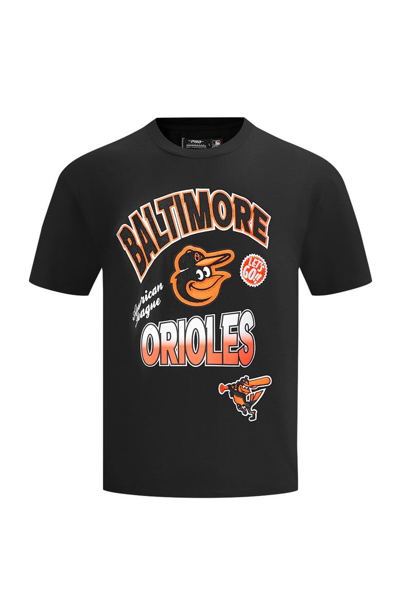 PRO STANDARD Men's Pro Standard Black Baltimore Orioles Turn It Up Dropped Shoulder T-Shirt, Alternate, color, Black