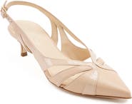 Elizée Portia Pump Leather Slingback Kitten Heels