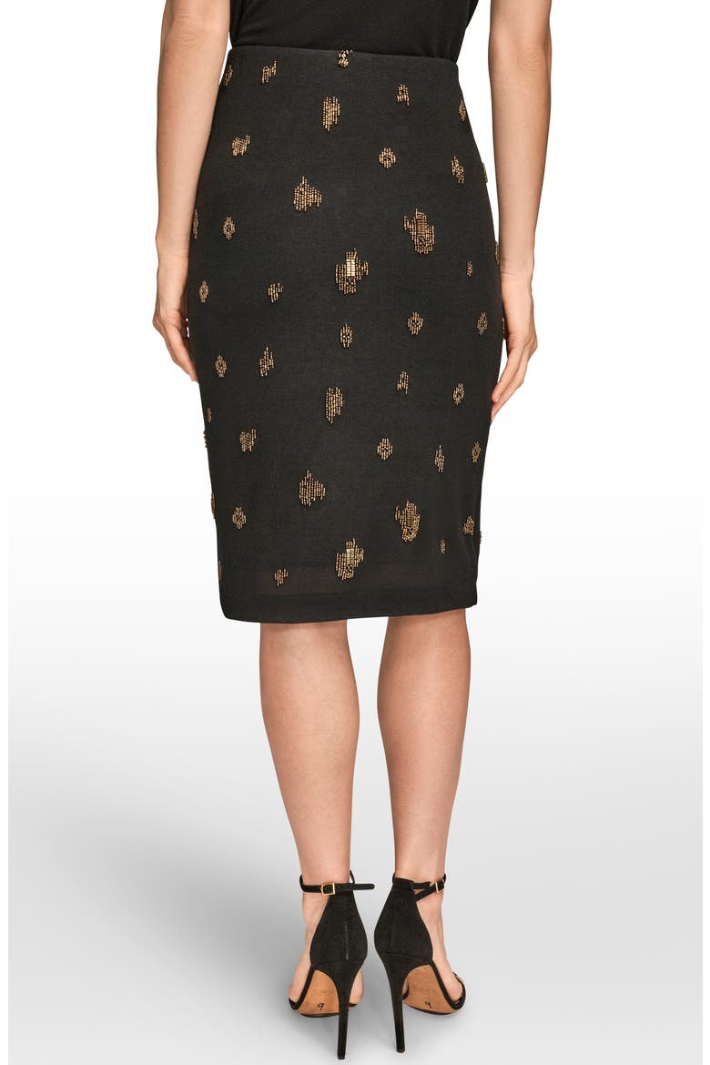 Beaded Pencil Skirt, Alternate, color, BLACK