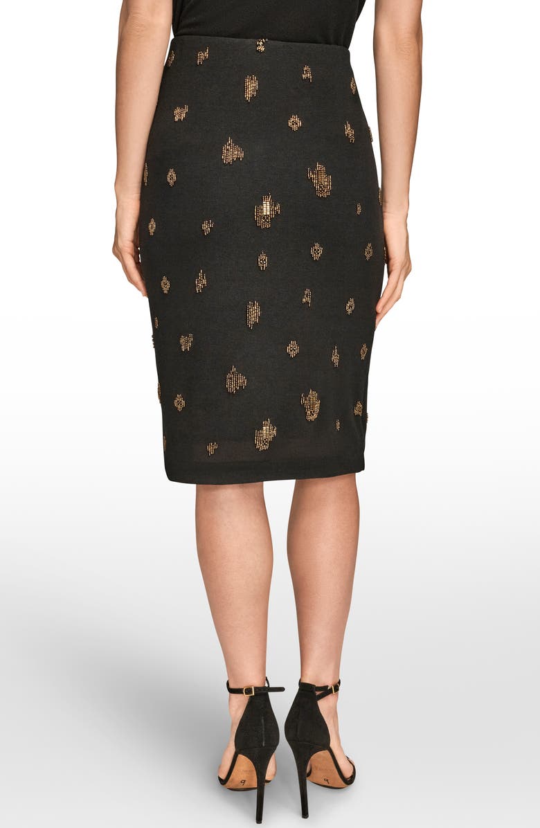 Donna Karan New York Beaded Pencil Skirt, Alternate, color, Black