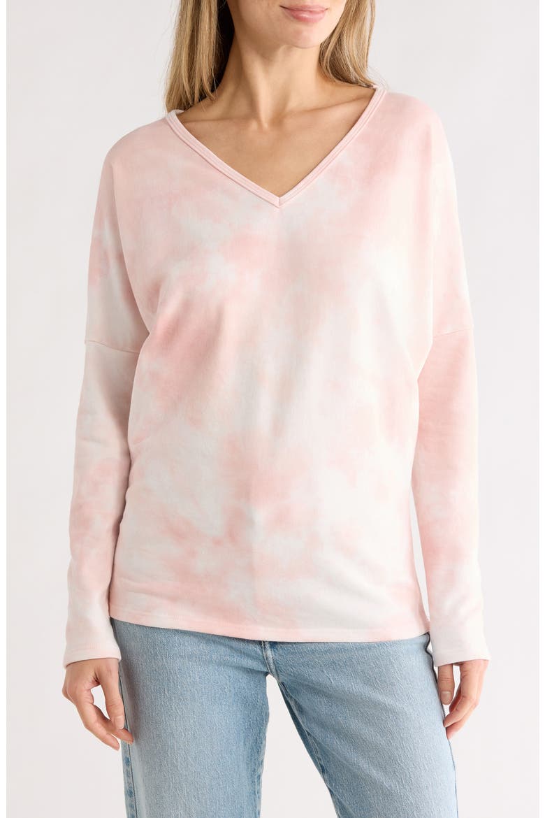 V-Neck Dolman Sleeve Sweater, Main, color, GREY SPLASH